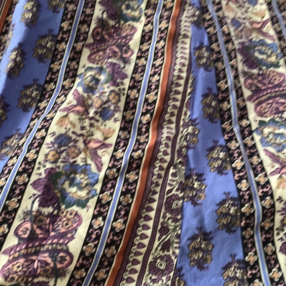 ❌SOLD❌Band of Gypsies Off Shoulder Patchwork Maxi Dress with Pockets💙💜🤍 - Picture 8 of 10